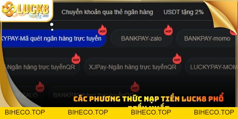 Nạp Tiền LUCK8 - Hướng Dẫn Thanh Toán Nhanh Nhất 2026 - biheco